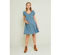 Robe de grossesse et d'allaitement gaze de coton sauge 38