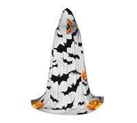 Robe de magicien à capuche avec imprimé chauve-souris volantes pour Halloween, cape médiévale, Renaissance, cosplay, tenue de fête de Noël
