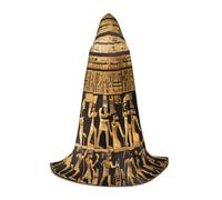 Robe de magicien égyptienne à capuche avec imprimé hiéroglyphes pour Halloween, tenue médiévale de la Renaissance, cosplay, fête de Noël