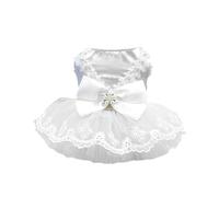 Robe de mariée classique pour chien et chat avec nœud mignon - Robe tutu yorkshire - Printemps - Été - Vêtements pour chiens et chats - Vêtements pour chiens et chats - Rkz530 (B, S)