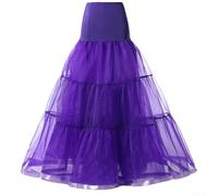 Robe de mariée en polyester de couleur unie longue jupe de soutien de longueur régulière pour un usage formel et domestique (M, violet)