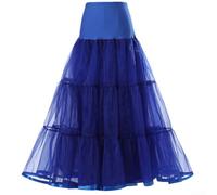 Robe de mariée en polyester de couleur unie longue jupe de soutien de longueur régulière pour un usage formel et domestique (L Bleu layette)