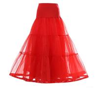 Robe de mariée en polyester de couleur unie longue jupe de soutien de longueur régulière pour un usage formel et domestique (XXL rouge)