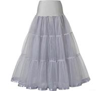 Robe de mariée en polyester de couleur unie longue jupe de soutien de longueur régulière pour un usage formel et domestique (M gris)