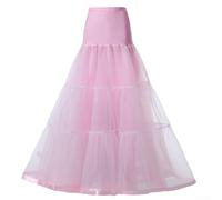 Robe de mariée en polyester de couleur unie longue jupe de soutien de longueur régulière pour un usage formel et domestique (XXL rose)