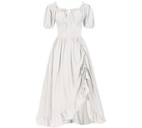 Robe de Mariée Halloween Duo Fete Gothique Demon Déguisement Pirate Deguisement Ado Deguisement Halloween Grande Taille Sorcière Déguisement Couple Blanc M