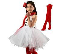 Robe de mariée pour filles, robe tutu de bonhomme de neige pour filles, costume de cosplay en mousseline de soie respirant | Belle robe de Noël pour filles, costume de spectacle de théâtre