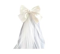 Robe de mariée romantique, élégante robe de mariée en maille avec nœud décoratif, double couche pour un effet de rêve, accessoire de mariage parfait blanc