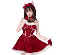 Robe De Mere Noel,Robe De Cosplay éLéGante sans Bretelles IdéAle pour Les FêTes Et Les SoiréEs à ThèMe Style De Cour Assumé Et DéTails SéDuisants pour des Occasions Inoubliables