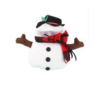 Robe de Noël en forme de bonhomme de neige extensible avec doublure en polaire - Tissu polyester respirant pour chiots de 5 à 15 kg - Fermeture éclair