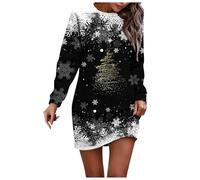 Robe de Noël Femme Grande Taille Chic et Élégante - Pull Mère Noël pour Cocktail, Soirée, Fête, Cérémonie, Décontractée