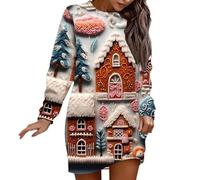 Robe de Noël Femme Grande Taille Flocon de Neige Robe Rouge Courte Noel Vintage Rétro Audrey Hepburn Soirée Cocktail au Genou année 50 60 Robes Christmas Dress Déguisement de Père Noël (White, L)