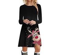 Robe De Noel Femme MèRe Et Fille Automne Et Hiver Wapiti ， Robe Pull Femme Hiver Robe - Robe De NoëL pour Femme Simple Robe Courte Sweat Quotidiennes De Wapiti Robe Pull Noel Femme Mignon