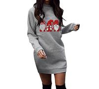 Robe De Noël Femme Rouge Motif Fantaisie Pull Top Cocktail Casual Party Soirée Vintage Année 50s Pin-Up Rockabilly Swing À Pois Déguisement