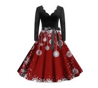 Robe De Noel Longue Femme Déguisement Sexy Chic Tenue Mere Et Elegant Vintage Fete des Années 20 Hiver Costume Grande Taille Noël Cocktail Soirée Glamour Année 80 Mi Vetement Velours,M