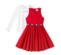 Robe De Noël Patineuse + T-shirt Rouge Blanc Vert 7/8A
