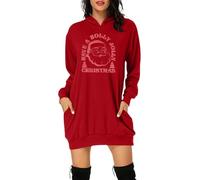 Robe de Noël pour Femme Bonhomme de Neige Robe de Mere Noel Vintage Rétro Audrey Hepburn Soirée Cocktail au Genou année 50 60 Robes Christmas Dress Déguisements Pere Noel (1-Red, XL)