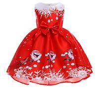 Robe de Noël pour fille - Danse de Noël - Robe de princesse pour enfant - Robe de concours de fête de Noël - Robe de princesse et jupe, Blanc., 3-4 ans