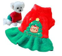 Robe de Noël pour petit chien - 18 x 25 x 1 cm, matériau en peluche, vêtement festif pour chien, tenue confortable et résistante à l'usure, robe motif sapin de Noël, costume pour animaux de compagnie