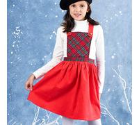 Robe de noël velours et tartan christmas rouge 9/10A