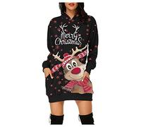 Robe De Noël Vintage - Pull Famille Pour Femme - Sweat Automne Hiver Léger À Manches Longues À Capuche Ample - Pullover Ugly Christmas Chic - Haut Imprimé Décontracté