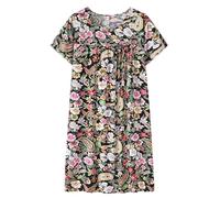 Robe de nuit d'été en coton à manches courtes pour femme du milieu - Nouveau ajustement ample - Vêtements de nuit pour personnes âgées - Robe grande taille - T-shirts à manches courtes