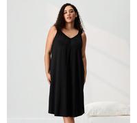 Robe de nuit d'été Halloween grande taille super douce en TENCEL™ Modal noire, nuisette babydoll, lingerie de mariée & pyjama, robe de chambre Moo Moo pour femmes 0XL,1XL,2XL,3XL,4XL,5XLUnicoloreTissu