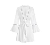 Robe de Nuit en Satin Dos avec Dentelle, décolleté en V Profond Push-up et Fines Bretelles, idéale comme vêtement de Nuit ou d'intérieur. Évasion d’Un Simple Pyjama