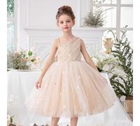 Robe de Pâques pour jeune fille avec bretelles fines, paillettes, perles et maille, convient comme cadeau d'anniversaire, pour une fête, un bal de promo, une représentation scolaire ou des festivals i