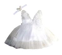 Robe De Photographie Mensuelle Pour Bébés Filles Couvre-chef Tenue Séance Photo Pour Nouveau-nés Y Compris Une Robe Papillon Élégante Et Un Bandeau Fête Prénatale