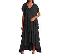 Robe De Plage Boheme Chic Mariage Et Elegante Fluide Femme Noël Rouge avec Ceinture Élégant Dress Longue Mariée Bohème Trapèze Cache Ventre Soirée Cocktail Asymétrique Blanche Ete Mi Tenue