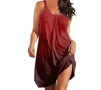 Robe de Plage Coton Longue T-Shirt Maxi à Manches Courtes Col V Teeshirt Casual Décontracté Loose Grande Taille Fourche latérale avec Motif Impression Letteres Confortable à La Mode Robe Morgan Femme