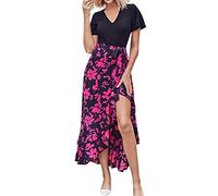 Robe de Plage Coton RéTro Daily Party Loose Fit Col Rond Mini Robe Courte A Line sans Manche D'été Lâche Swing Robes Chic et Elegant Mi Longue Robe Mode Imprimé Tank Tops Robes Robe A Frange