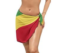 Robe de Plage Courte pour Femmes, enveloppe de Bikini, Drapeau de la république du Congo, Couverture Tendance pour Femmes et Filles, L