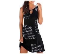 Robe de Plage Femme Courte Une épaule Demi Manches Chauve-Souris Solide Robes décontractées en Vrac Sangle en métal Plage Mini Robe de Soleil Robe Coton Grande Taille Robe Rockabilly