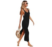 Robe de Plage Femme Crochet Longue Cache Maillot de Bain Maille Cover Up Femme Beach Dress Cache-Maillot Grande Taille Swimsuit Cover Up Robe de Plage Tricot Transparente Beachwear Femme Swimwear M
