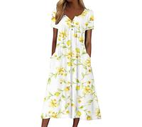 Robe de Plage Femme en Eponge Robe d'été/de Plage pour Femme Robe en Mousseline de Soie à Motif Floral avec épaules dénudées et Fente Avant Robe Tee Shirt Femme