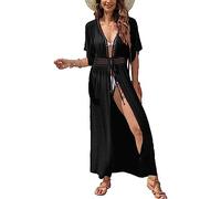 Robe de Plage Femme Été Cache-Maillots de Bikini Transparent Tunique Sarong Beachwear Bohème Elégant Swimsuit Cover Up Cache Maillot de Bain pour Femme Kimono Robe de Plage Longue en Dentelle
