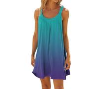 Robe de Plage Femme Eté Robes Chemise à Manches Courtes Chic Elegant Cache Maillot de Bain Bikini Cover Up avec Bouton Col en V Longue Chemisiers Blouses Womens Summer Dresses 2025 (Bleu Ciel-A,XXL)