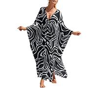 Robe de Plage Femme Longue Bikini Cover-Up Robe Hôtesse Grande Taille Boheme Robe Maxi Fleur Kimono Vacance Plage A09