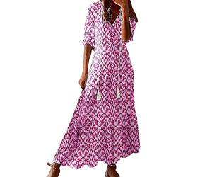 Robe De Plage Femme Longue Ete Boheme Chic Mariage Invitée Fluide Été Poches Fonctionnelles Intégrées Dentelle Soiree Maternité Élégante Pailletée Grande Taille Bohème Empire Ceremonie Décontractée