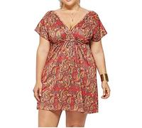 Robe de plage - IRI8H - Encolure en V - Cordon de serrage taille - Noir 36