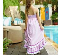 Robe de plage longue 2-en-1 jersey et ibiza rose violet 14A