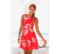 Robe de plage robe patineuse tendance - Beachtime - corail à fleurs CORAIL À FLEURS 46