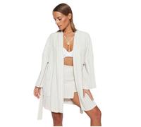 Robe de plage Trendyol - TBESS23KM00081 - Kimono - Caftan-Ecru-Coupe Droite Femme 38