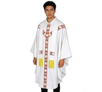 Robe de prêtre - avec étole et planète catholique, cape père messe pour cosplay cérémonie et scène - pour prière hommes Cosplayer mariage Carnaval Stage Party Photoshoot Fêtes