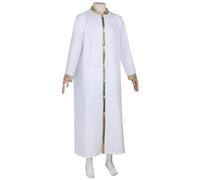 Robe de prêtre blanche pour homme - Costume de dieu grec - Robe romaine - Costume de ministre médiéval - Costume de moine prédicateur - Cosplay - Carnaval - Fête à thème - Halloween