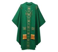 Robe de prêtre catholique Casula Église Messe, vert, Taille unique