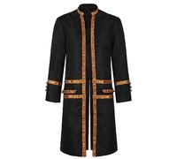 Robe de prêtre en soutane de clergé romain style vintage Halloween, Noir, X-Large