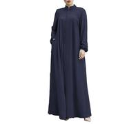 Robe De Priere Femme Musulmane 1 Piece Couleur Unie Longueur Entière Tenue De Prière Musulmane Femme Manches Longues Casual Idéal pour Islam Moyen-Orient Ramadan Arabe Jilbab